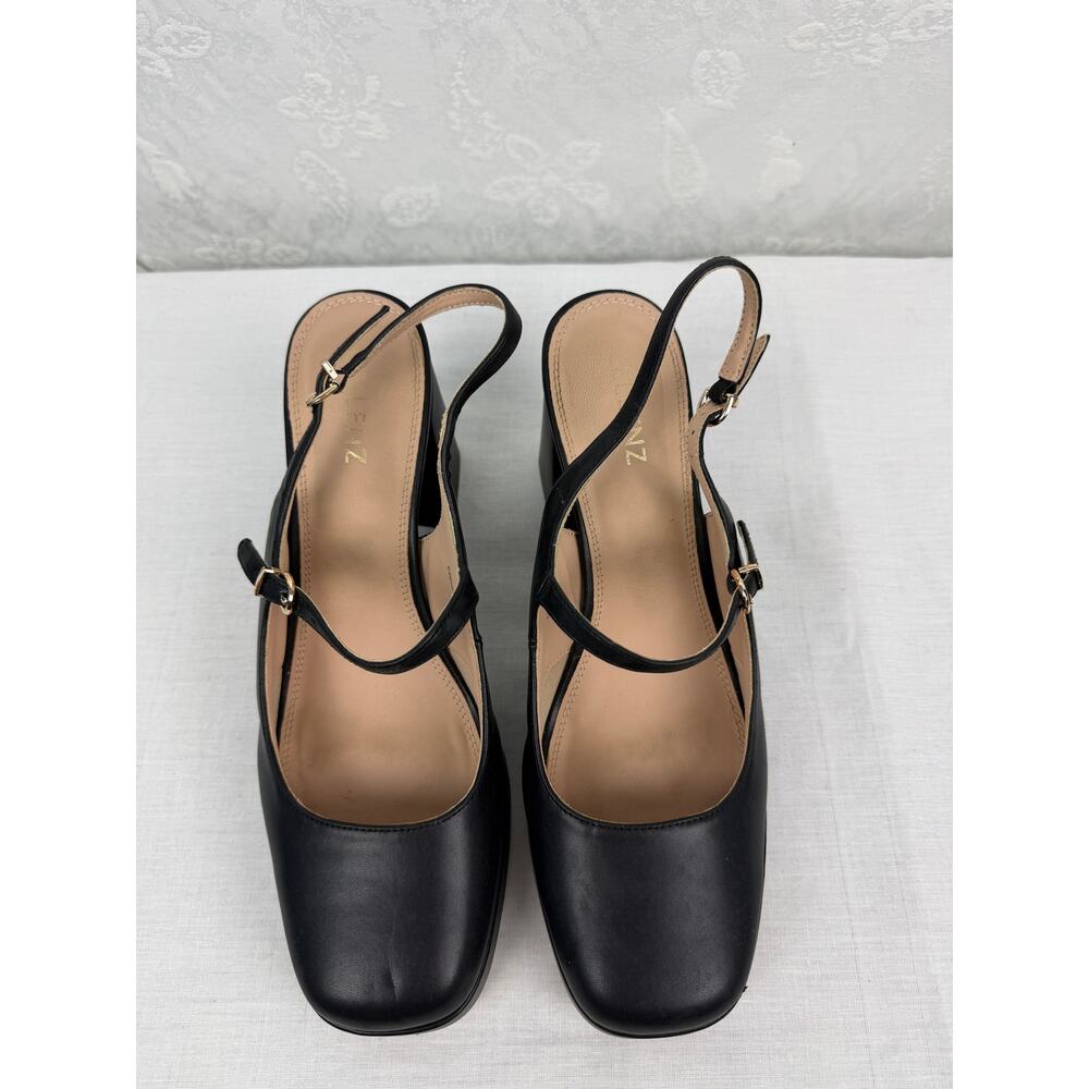 Cellenz Black Mary Jane Platform Pumps Chunky Heel Size 11 - Picture 5 of 9